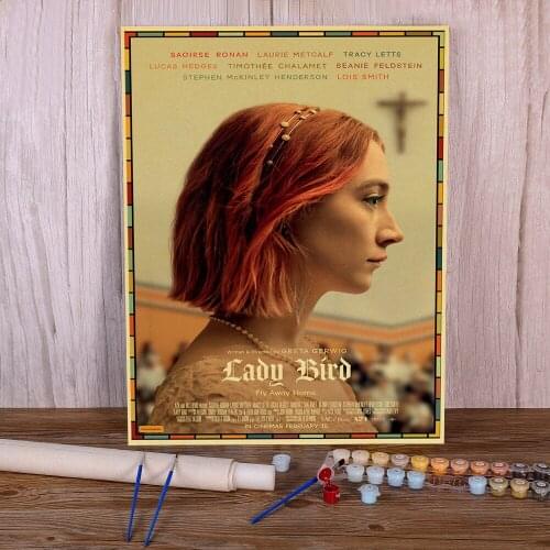 Vintage Movie Lady Bird Retro DIY Painting By Numbers Complete Kit Oil Paints 50*70 Boards By Numbers Wall Wholesale