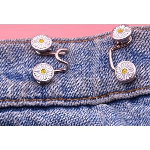 DIY Invisible Adjust Button Metal Jeans Waist Removable Buckle No Nails Waist Button Detachable Button Waist Adjustment Button