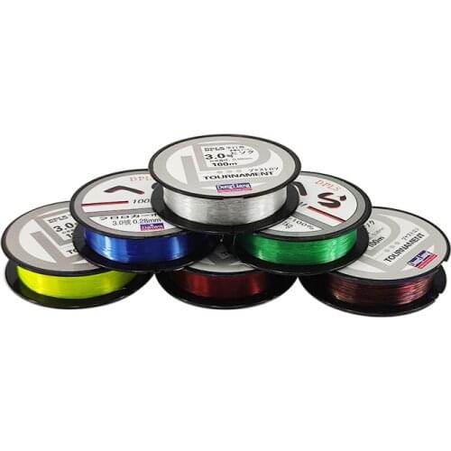 6 Colors 100M Nylon Fluorocarbon Fishing Line 3.0# 4.0# 5.0# High Strength Large Horsepower Fishing Line Accessories A446