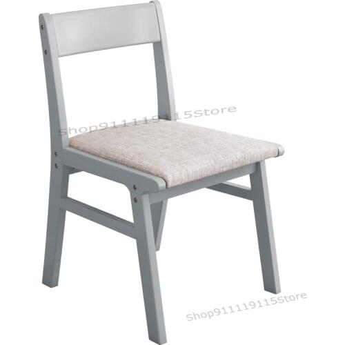Solid Wood Dining Chair Household Desk Chair White Back Stool Nordic Modern Simple Leisure Chair Student Study Chair