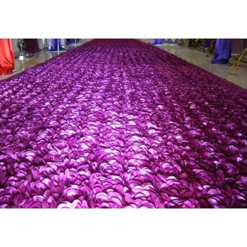 Wholesale 10m 100% polyester satin embroidery flower fabric, 3d flower fabric ,carpet embroidery, wedding decoration fabric