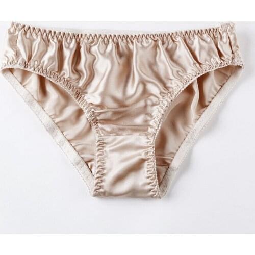 Luxury Silk Panties Ladies Seamless Underwear Female Comfortable Breathable Satin Briefs Sexy Pure Color Plus Size Panties