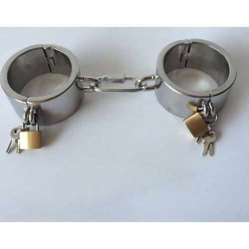 Sex item stainless steel handcuffs BDSM bondage restraints metal fetish new lock hand cuff adult game sex toys for couples