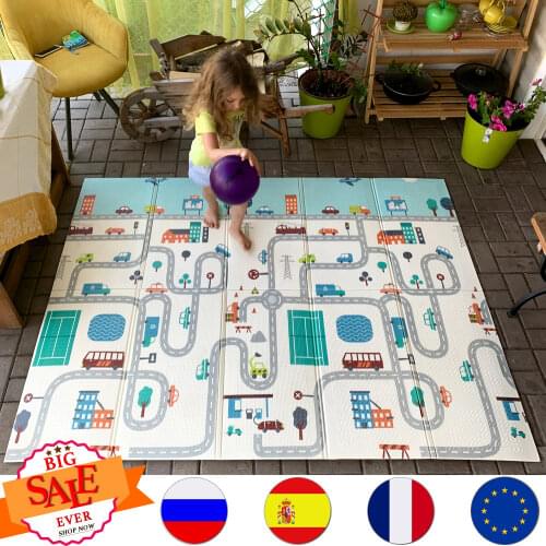 Miamumi Foldable Floor Baby Play Mat Kid Playmat Crawling Carpet Children Toddler Thermal Rug Game Pad Foam Educational Toy Gift