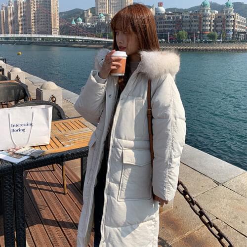 Woman Jacket Parkas Coat Cotton-Padded Coat Womens Winter Coat Over-the-Knee Down Cotton-Padded Coat Veste Femme
