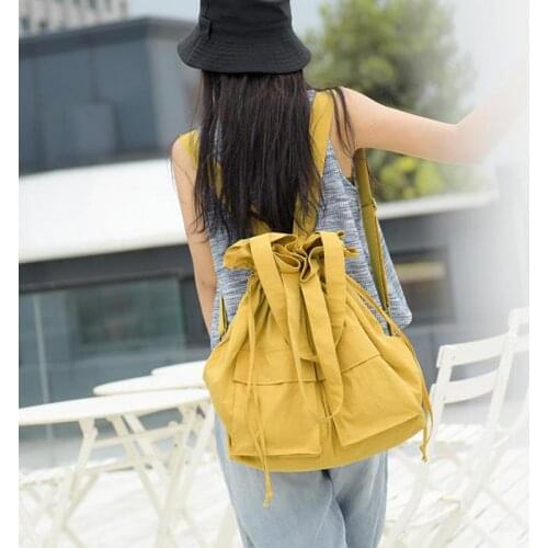 YourSeason Casual Oxford Shoulder Ladies Backpack 2021 Dual-use Bag Solid Color Female Drawstring Large Capacity Travel Bags