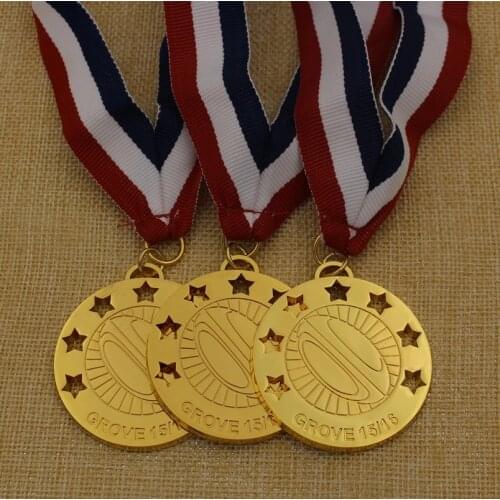 Custom gold medals custom metal medals with ribbons cheap Metal Gold Rugby Medal custom