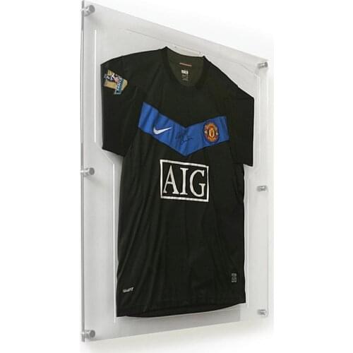 Custom size clear color wall mount acrylic jersey T-shirt frame jersey display case