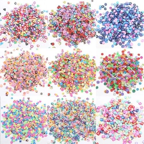 100g/Lot Polymer Clay Fruits Animals Slices Christmas Hearts Sprinkles Soft Pottery for Toys Decoration DIY Filler Accessories