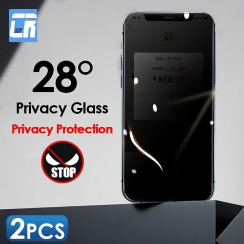 2pcs Anti Spy Tempered Glass For iPhone 12 11 13 Pro XS Max X XR Privacy Screen Protector for iPhone 7 8 Plus 12 mini Glass