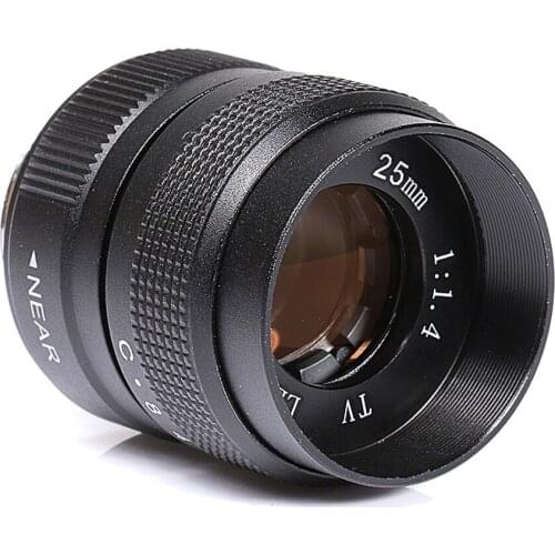 25mm f/1.4 C Mount CCTV TV Lens body black forEOS M Micro 4/3 FX N1 NEX