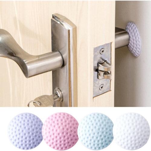 3PC Door Pads Silicone Rubber Door Stopper Self Adhesive Wall Protectors Anti-collision Crash Silent Door Handle Protective Pad