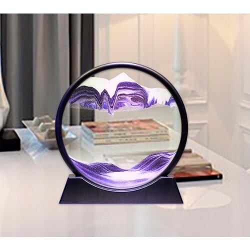 3D Dynamic Landscape Quicksand Painting 5 Colors Round Glass Crafts Hourglass Creative Gift Decoration Decoration