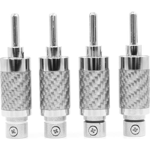 4PCS Hi-end Rhodium plated Banana plug hifi audio Speaker cable Plug HiFi Connector