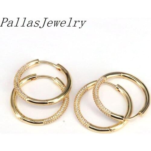 5Pairs, High Quality Women Big Hoop Earrings Micro Paved CZ Crystal Female Accessories Fashion Jewelry