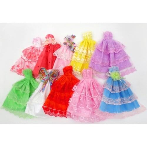 5 Pieces Random Dress for 30cm Doll Dress Up Doll Wedding Dress Clothes Skirt 1/6 Bjd Clothes