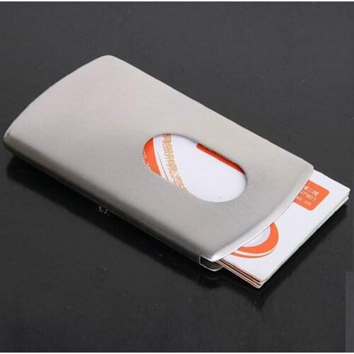 50pcs Hot Selling 2019 Stainless Steel Card Holder Men Business ID Credit Card Wallet Male Luxury Silver Aluminium Case Cover