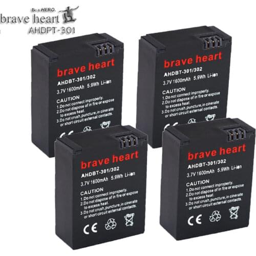 4x bateria batterie Go Pro Hero 3 3+ Hero3 batteries for Gopro hero 3 Black Edition White Silver Edition HD camera accessories