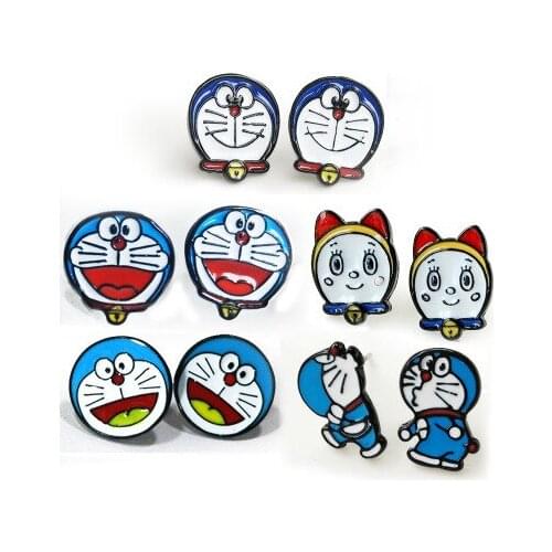 Doraemon Fashion Anime Action Figures Cartoon Products Accessories Stud Earrings Girls Unisex Birthday Gifts