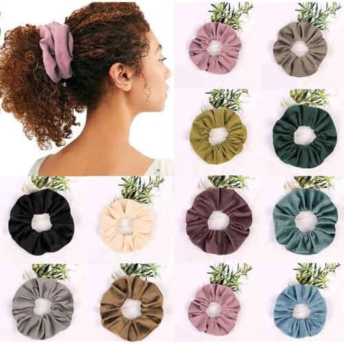 Suede Scrunchie Stretchy Headband Plain Hair Scrunchies Women Elastic Hair Bands Girls Rubber Hair Ties Cute Hair Accessories