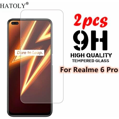 HATOLY 2PCS Tempered Glass for Realme 6 Pro Ultra-thin Screen Protector for OPPO Realme 6 Pro Toughened Film Realme 6 Glass