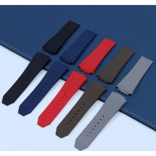 Quality Silicone Rubber Watch Band 28*20mm 22mm Buckle belt For Hublot strap Watchband Stainless Butterfly Buckle with Tools