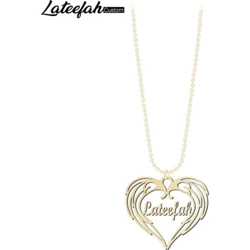 Lateefah Personality Fashion Necklace Angel Wings Long Necklaces New Feather Pendant Chain Gold Necklace For Women Accessories