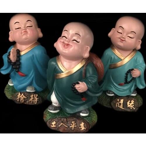 Miao Gongfang Sha Mi, a monk, Chinese style inspirational clay figurine car decoration, send foreigners characteristic clay