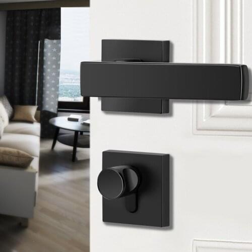 Minimalist Split Door Lock Set Bedroom Door Lock Mute Wooden Door Locks Handles With Lock Body Keys Hardware Accessories