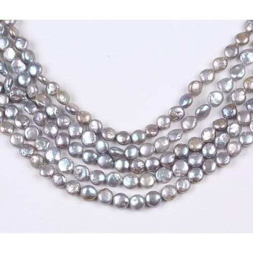 Genuine A Natural Pearl 10mm Black Gray Champagne Color Freshwater Loose Beads DIY Gifts