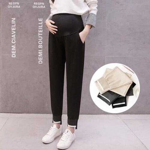 Maternity casual pants spring and autumn models all-match loose loose pregnant women belly lift pants maternity clothes