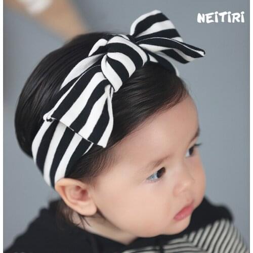Baby girl headband Infant hair turban cloth Tie bow newborn Headwear tiara headwrap Gift Toddler bandage Ribbon toddler headband