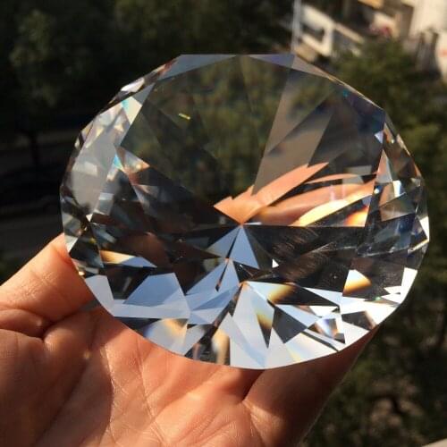 Clear 100mm K9 Crystal Diamond Craft Crystal Gift For Wedding Decoration, Crystal Suncatcher Paperweight Home Decoration