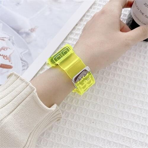 Watch Smooth Glacier Transparent Strap Replacement One-piece Watch Strap Belt for Huawei Band 6 / Honor Band 6 Watch Accessories