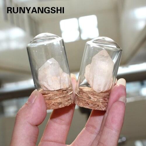 Runyangshi 1pc Natural white crystal rough clear quartz stone glass landscape ornaments