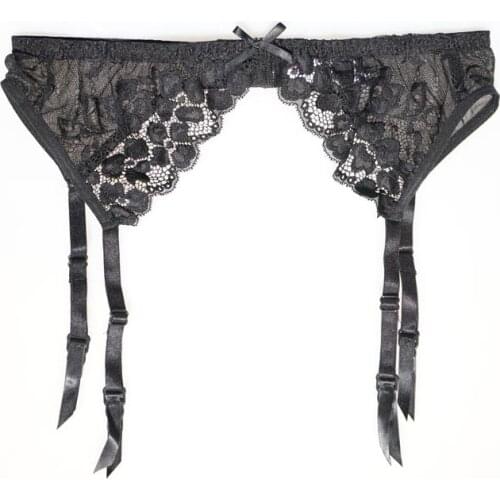 Sexy Garters Female Lace Floral Bow Decoration Sexy Garter Belts for Stockings Women Slim Suspender Belt Sexy lingerie GA1110