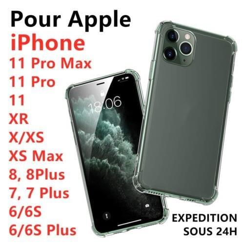 Case Silicone Antichoc Bumper Coque For iPhone 11 Pro MAX XS XR 8 Plus 7 6