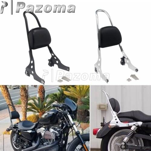 Motorcycle Passenger Backrest Steel Rear Sissy Bar Luggage Rack For Harley Sportster Custom Forty Eight SuperLow Iron XL1200 883