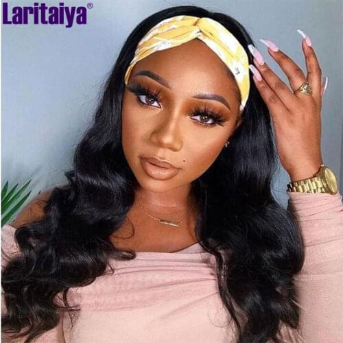 Body Wave Headband Wig 100% Human Hair Scarf Wig 180% Density Remy Brazilian Body Wave Wig Natural Wavy Glueless Wigs for Women