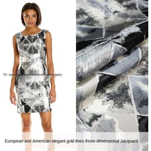 Body gold yarn yarn-dyed jacquard windbreaker jacket apparel fabric, sewing fabric factory shop not out of stock