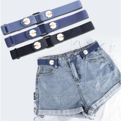 Universal Adjustable Men Women No Buckle Stretch Elastic Band Belt Canvas Invisible Jeans Elastic Easy Belts