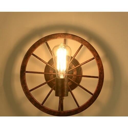 Retro wheel wall lamp industrial restaurant bar wall Cafe corridor lamp creative American style penthouse wall lamp