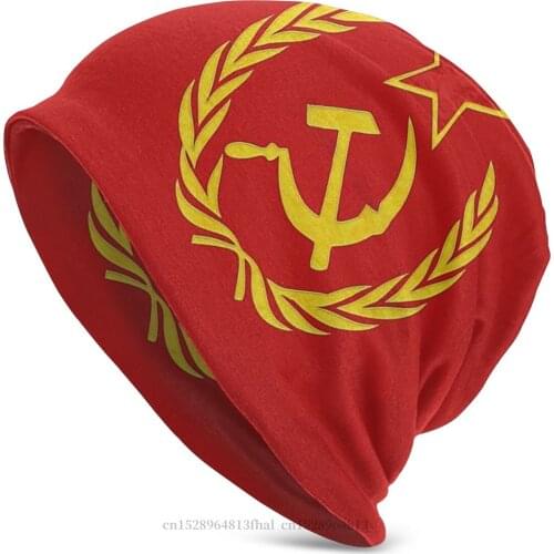 Knitted Hat HAMMER AND SICKLE Fashion Beanie Caps For Men Women CCCP Union of Soviet Socialist Republics USSR Skullies