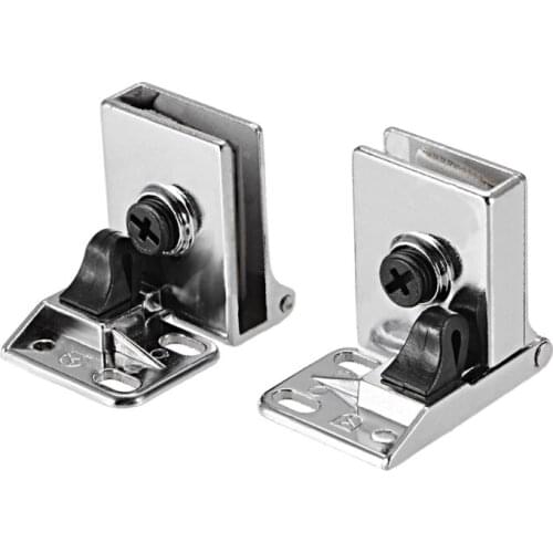 1pair New Arrival Glass Clamp Zinc Alloy Furniture Hardware Cupboard Showcase Cabinet Door Glass Hinge for 3-5mm