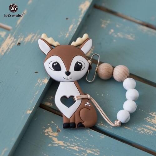 1pcs BPA Free Silicone Baby Pacifier Clip DIY Wood Bead Wooden Teether Dummpy Clip Soother Chew Personalized Nursing Chain Clips