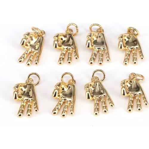 10Pcs, Gold Color Ok Gesture Charm, Jewelry Supplies, Jewelry Making Earring Bracelet Necklace Charm