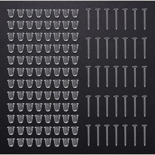 100 Pairs Earring Posts and Backs Simple Silicone Rubber Earrings Clear Ear Pins Needle DIY Earring Accessories