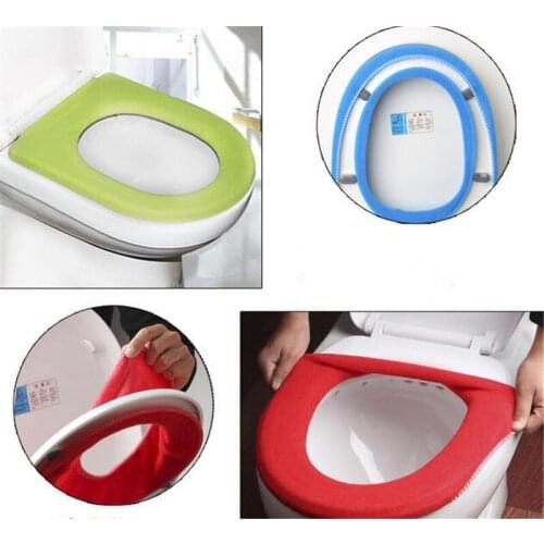 100pcs Warm Soft Toilet Cover Seat Lid Pad Bathroom Closestool Protector Bathroom Accessories Set Toilet Seat Cover Mat
