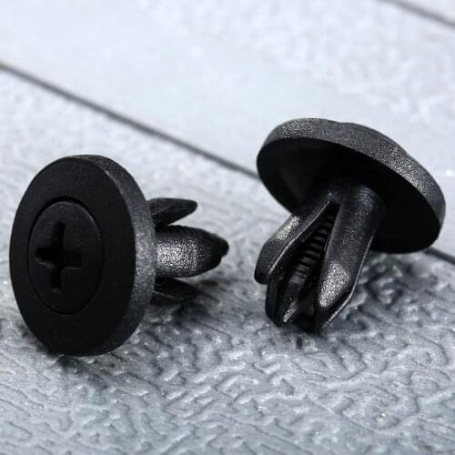 50Pcs Auto Bumper Fastener 6mm Dia Hole Rivet Retainer Push Engine Cover Fender Car Door Trim Panel Clip Fasteners