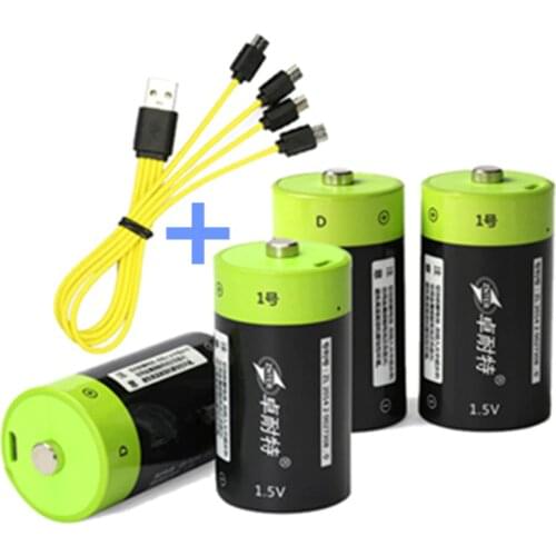 Hot sale ZNTER 1.5V 4000mAh battery Micro USB rechargeable battery D Lipo LR20 battery fast charging via Micro USB cable